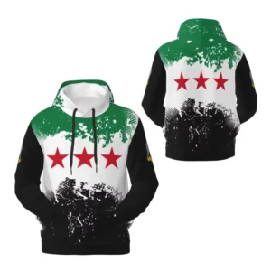 syrian flag print hoodie
